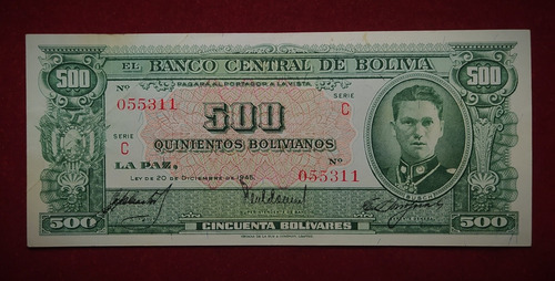 Billete 500 Bolivianos 1945 Bolivia Pick 148 A.1 