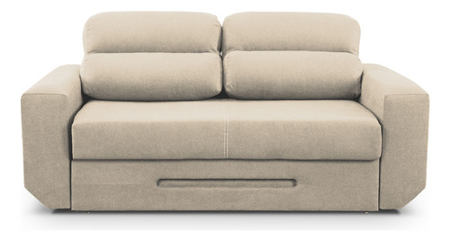 Sillón Sofa Cama Moderno Reclinable 2 Cuerpos - Verona Bayo Diseño De La Tela Eco Cuero