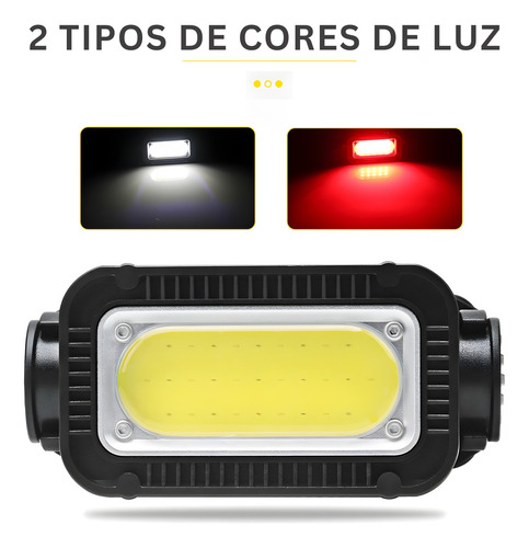 Lanterna Testeira 800 Lúmens 5 Modo Luz Led Recarregável Usb