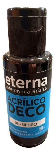 Pintura Acrilica Eterna Color Unidad 50 Ml Decoracion Color Negro