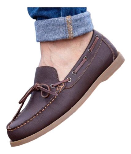 Mocasín Zapatos En Cuero Calzado Casual Para Hombre