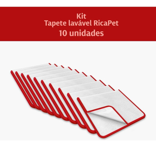 Tapete Higiênico Lavável Para Cães - P - 10 Uni - Vermelho