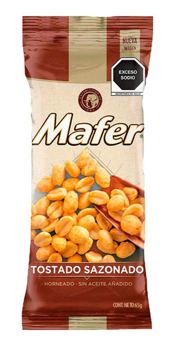 10 Pack Cacahuates Tostados Sazonados Mafer 65gr