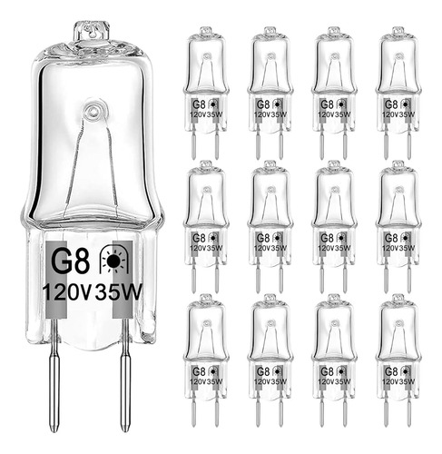 G8 Bombilla Halógena 35w 120v T4 Jcd Tipo G8 Base Bi-pin (12