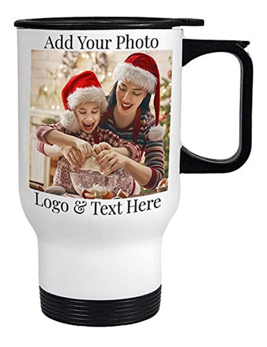 14 Oz. Tazas De Viaje Personalizadas Con Foto - Añadir Foto,