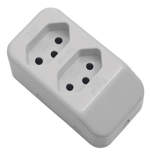 Imagem 1 de 2 de Tomada Movel Multipla 20a 250v Dupla Cinza Fame