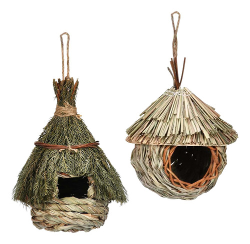 2x Birdhouse Roosting Hut Colgando Birds Cage Nido Para