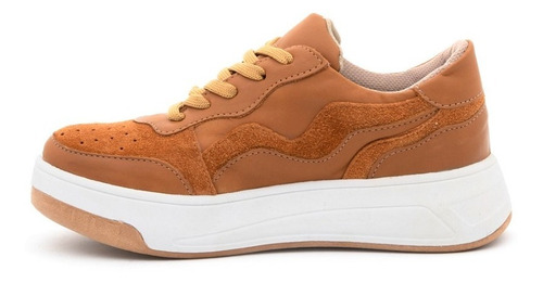 Imagen 3 de 6 de Zapatillas De Cuero Con Plataforma Mujer Urbanas Sneakers