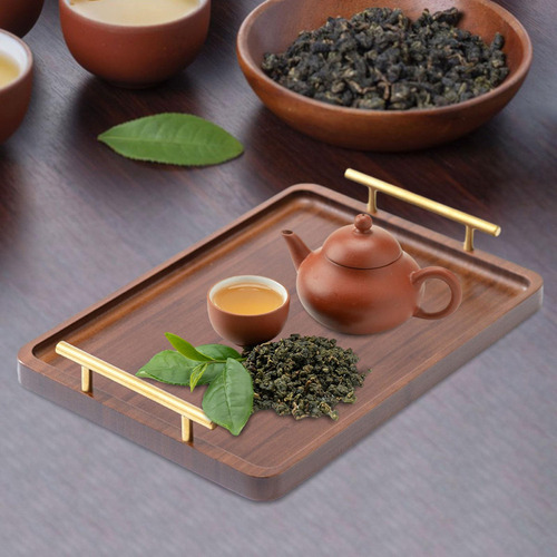 Para Bandeja Decorativa De Madera Para Servir Con Asas,
