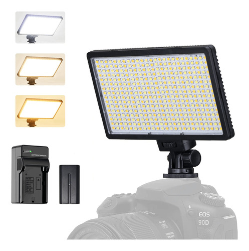 Kit Painel Iluminador Led-416 Slim 30w Bi-color Bateria F550