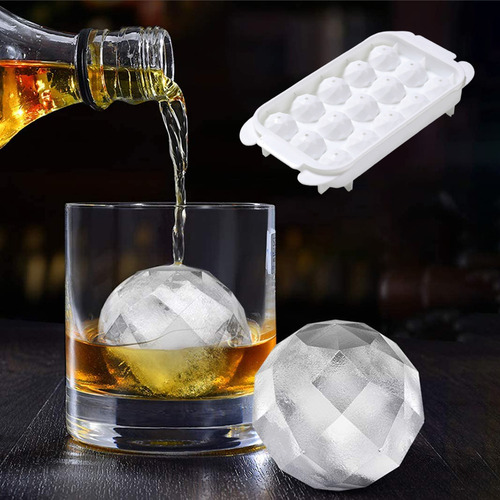 Molde De Hielo Redondo Con Tapa De Bola De Whisky De Polipro