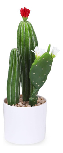 Honhdonzjp Cactus Artificial De Imitación De Cactus Con Flor