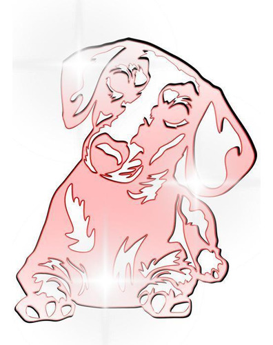 Acrílico Decorativo Espelhado Cachorro Basset Vermelho