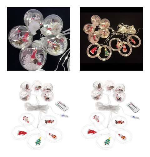 2 Para Valla De Jardín, Luces Led Impermeables. Papa Noel