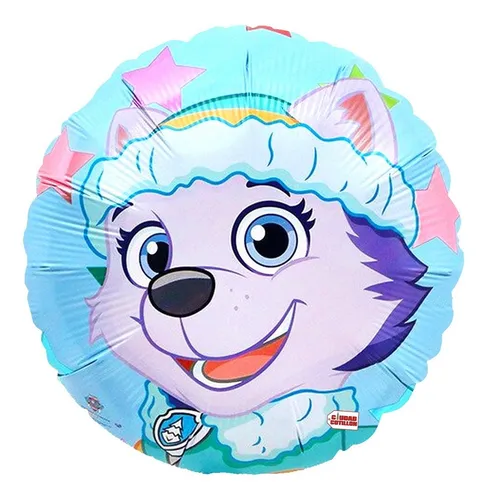 Globo Metalizado 45cm Patrulla Canina Skye Nieve-ciudad Coti