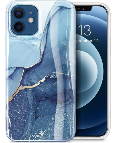 Funda Gviewin Para iPhone 12/12 Pro Sea Salt Marble