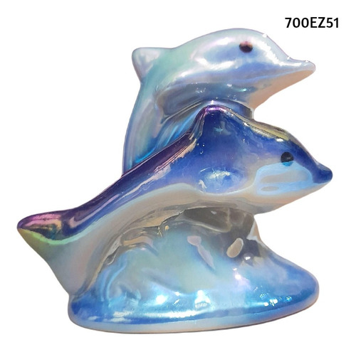 Delfines Portalapiz En Porcelana Tornasolada, 8cm,  X Docena