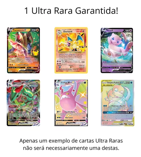 50 Cartas Pokemon Original Sem Repetições Com 02 raras Brilhantes + 01  ultra rara V ou ex Garantida no Shoptime