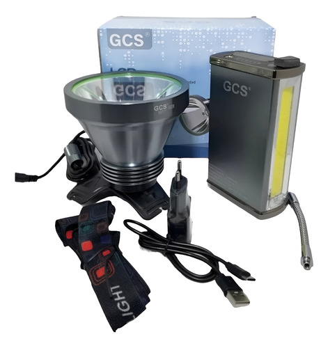 Linterna Frontal Con Banco De Carga 1800w Caza