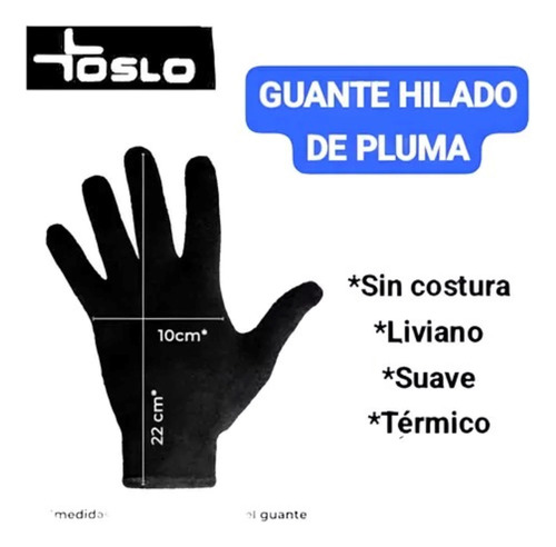 Kit Premiun Oslo Guante Primera Piel Balaclava Media Abrigo Negro Lisa Unico Adulto