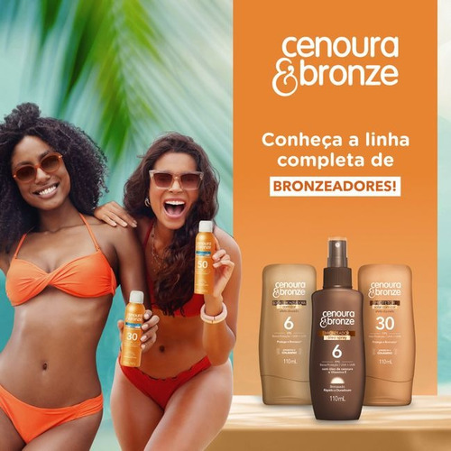 Óleo Bronzeador Protetor Solar Fps15 Cenoura & Bronze 110ml