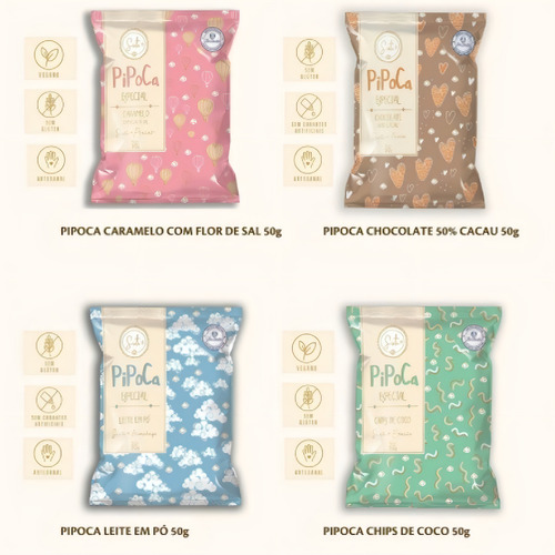 Pipoca Doce Gourmet Leite Em Pó Sinta + 50g - Tia Sônia