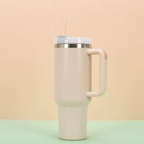 Vaso Térmico De 40 Onzas Con Asa Y Tapa Con Popote, Vasos