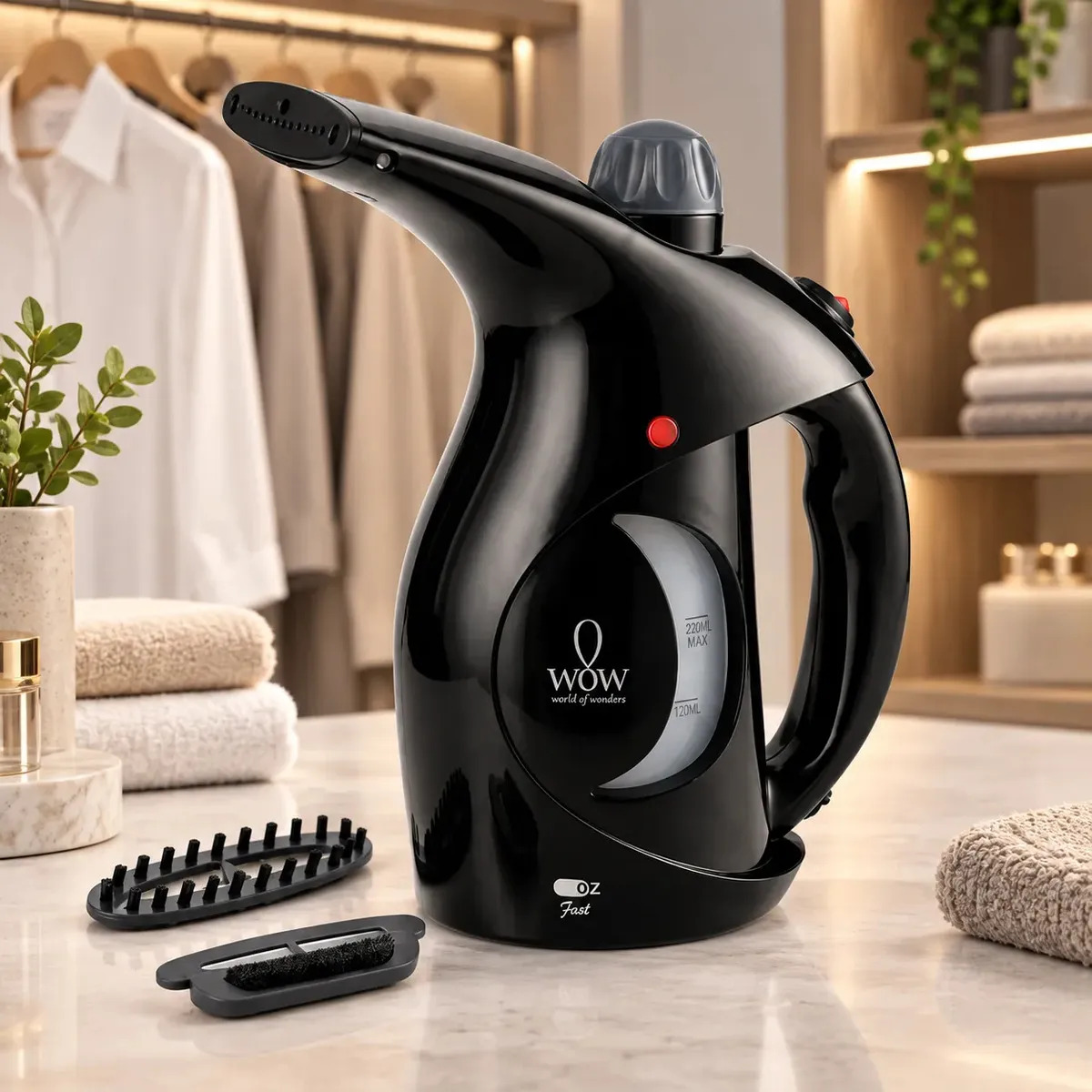 Passadeira A Vapor De Roupa Portátil Preto