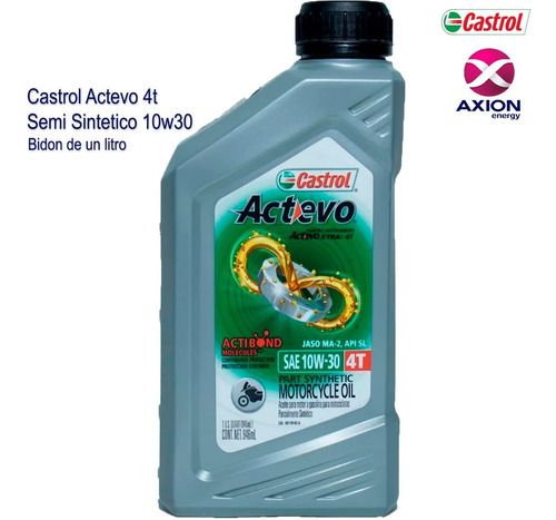 Imagen 1 de 8 de Aceite Castrol Actevo 4t 10w30 1 Litro Semi Sintetico