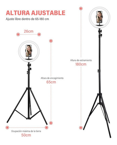 Anillo De Luz Para Selfie De 10 Pulgadas Con Trípode Led