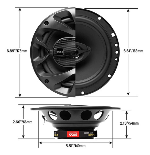 Alto-falante Boss Audio Systems Preto 250 W 6,5 Portas