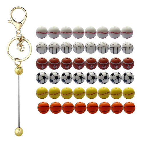 49x Cuentas Deportivas De Silicona Fabricación De Joyas 15