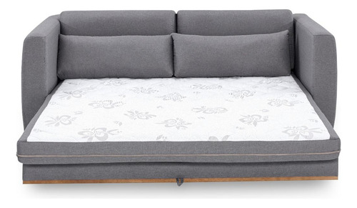 Sofá-cama Casal 2 Lugares Herval Cairo, Linho Cinza, 158 Cm