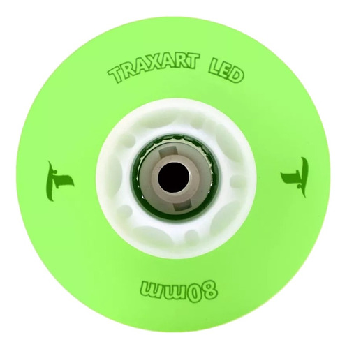 Jogo De Rodas Traxart Inline Com Led 80mm 83a Verde