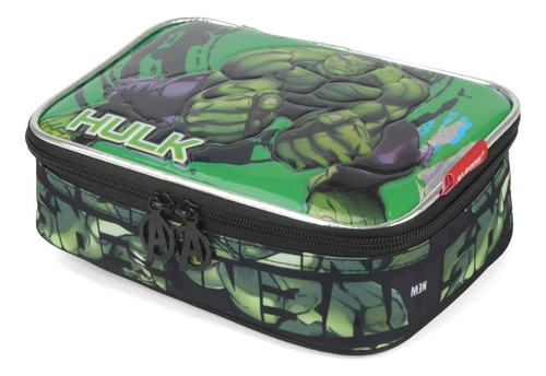 Estojo Escolar Box Hulk Avengers Marvel 100 Lápis Luxcel Cor Verde