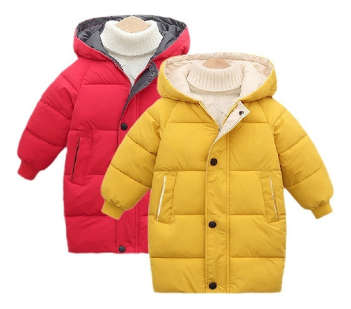 2 Pcs Abrigo Plumón Para Niño Niña Chaquetas Largas Cálidas