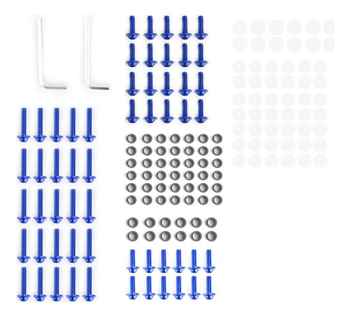 Kit De Tornillos Para Carenado De Moto 158, Color Azul