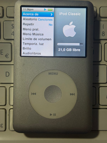 Ipod Classic De 6ta Generación 160gb (grueso) Plateado (Usado)