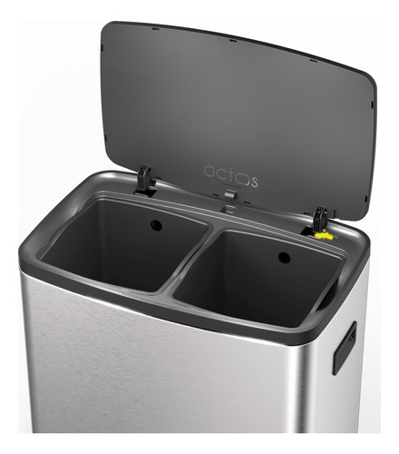 Basurero en Acero Inoxidable con Pedal Tramontina Octos 15+15 litros