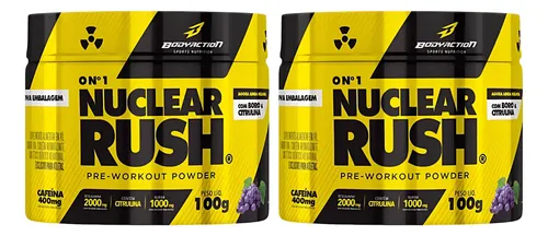 comprar Kit 2 Nuclear Rush Pré Treino Workout 100g Energia Sabor Uva