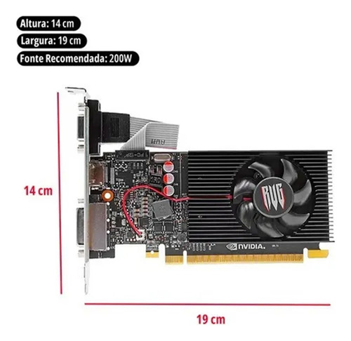 Placa De Vídeo Geforce Gt 705 Vga Hdmi 2gb Ddr3 Game Promo