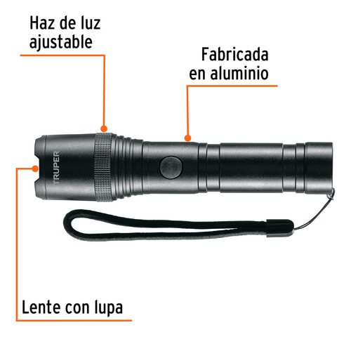 Linterna De Aluminio Recargable Led 650 Lm Truper 101330
