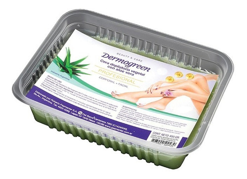 Dermogreen Cera Depilatoria Vegetal Aloe Vera Bandeja 400g