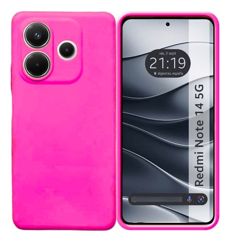Funda Silicona Case Premium Con Felpa Para Xiaomi Fucsia Xiaomi Redmi Note 14 5g