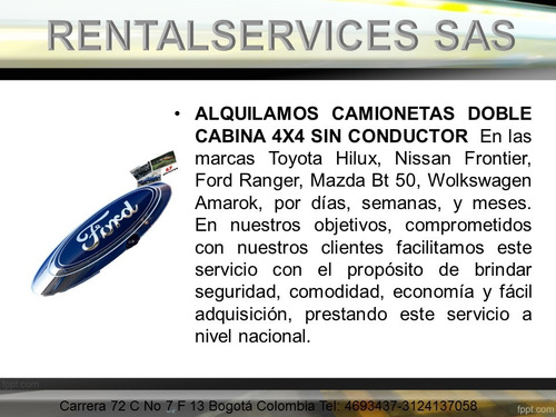 Imagen 3 de 5 de Alquiler Camionetas 4x4 Con Y Sin Conductor