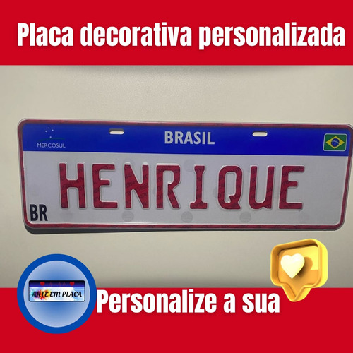 Placa Decorativa De Metal | Estilo Carro Com Nome1