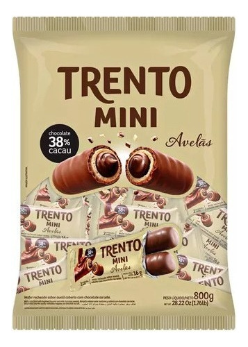 Chocolate Trento Mini Avelã - Pac 800g