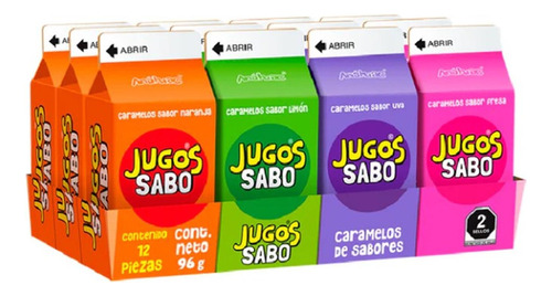Anahuac Jugos Sabo Caramelos De Sabores 12pz