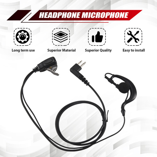 Auriculares De Seguridad Con Forma De G De 2 Pines Compatibl