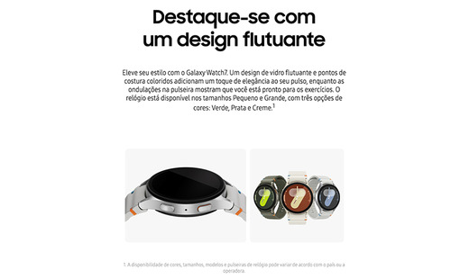 Samsung Galaxy Watch7 Smartwatch 40mm Lte, Galaxy Ai Caixa Creme Pulseira Creme NOVO / CAIXA LACRADA - Excelente (Recondicionado)